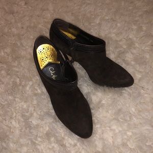 Brown, heeled, ankle boots